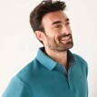 Hanorac călduros cu guler polo și broderie pe față
