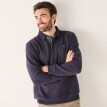 Hanorac călduros cu guler polo și broderie pe față