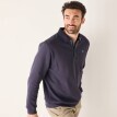 Hanorac călduros cu guler polo și broderie pe față