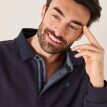 Hanorac călduros cu guler polo și broderie pe față