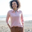 Tricou polo din jerseu bicolor cu mâneci lungi