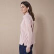 Tricou polo din jerseu bicolor cu mâneci lungi