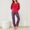 Spodnie piżamowe z nadrukiem roślinnym