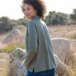 Tricou polo din jerseu bicolor cu mâneci lungi