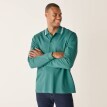 Tricou polo cu guler în dungi și mâneci lungi