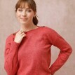 Sweter z dekoltem w łódkę, jednolity kolor