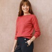 Sweter z dekoltem w łódkę, jednolity kolor