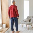 Pijamale cu imprimeu și decolteu în V și pantaloni