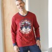Pijamale cu imprimeu și decolteu în V și pantaloni