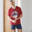 Pyžamo se šortkami a výstřihem do V, s potiskem