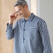 Cămașă de pijama cu dungi, poplin de bumbac