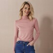 Tricou cu guler înalt din viscoză elastică