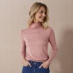 Tricou cu guler înalt din viscoză elastică