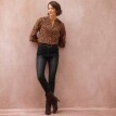Blugi skinny cu talie înaltă, siluetă înaltă