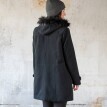 Jednofarebný kabát duffle-coat s kapucňou
