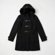 Jednofarebný kabát duffle-coat s kapucňou