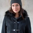Jednofarebný kabát duffle-coat s kapucňou