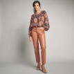 Pantaloni slim din imitație de piele 7/8