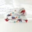 Pătură din bumbac cu imprimeu de păsări, greutate 200g/m2