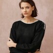 Sweter z dekoltem w łódkę z domieszką wełny
