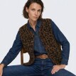 Buklé vesta s leopardím vzorom