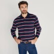 Tricou polo cu mânecă lungă și dungi