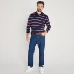 Tricou polo cu mânecă lungă și dungi