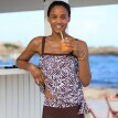 Úszó tankini top zebramintával