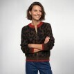 Sveter na zips v bomber strihu s leopardím vzorom