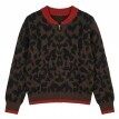 Sveter na zips v bomber strihu s leopardím vzorom