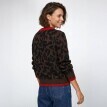 Sveter na zips v bomber strihu s leopardím vzorom