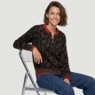 Sveter na zips v bomber strihu s leopardím vzorom