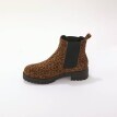 Nízke kožené čižmy s gumou a leopardím vzorom