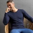 2 db-os Thermoperle V-nyakú hosszú ujjú póló szett, közepesen meleg