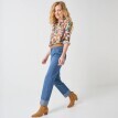 Cămașă cu nasturi și imprimeu floral, poliester reciclat