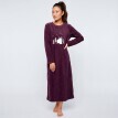 Dlouhá noční košile s potiskem domků, fleece