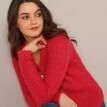 В'язаний светр з ворсом та металевими нитками