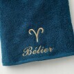 Koupelový textil s výšivkou astrologického znamení, bavlna 420g/m2