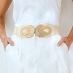 Curea elastică cu cataramă dublă, de culoare aurie