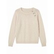 Sweter z ozdobnymi guzikami na ramieniu