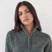 Pulovr se stojáčkem na zip a příměsí vlny