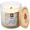 ARÔME Svíčka s dřevěným knotem a víčkem, Soft Linen, 400 g