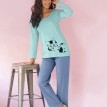 Set de 2 pantaloni de pijama cu imprimeu pisică