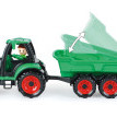 Plastikowy traktor z wózkiem bocznym 32 cm z figurką