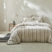 Lenjerie de pat cu dungi din flanelă, cu fibre vopsite