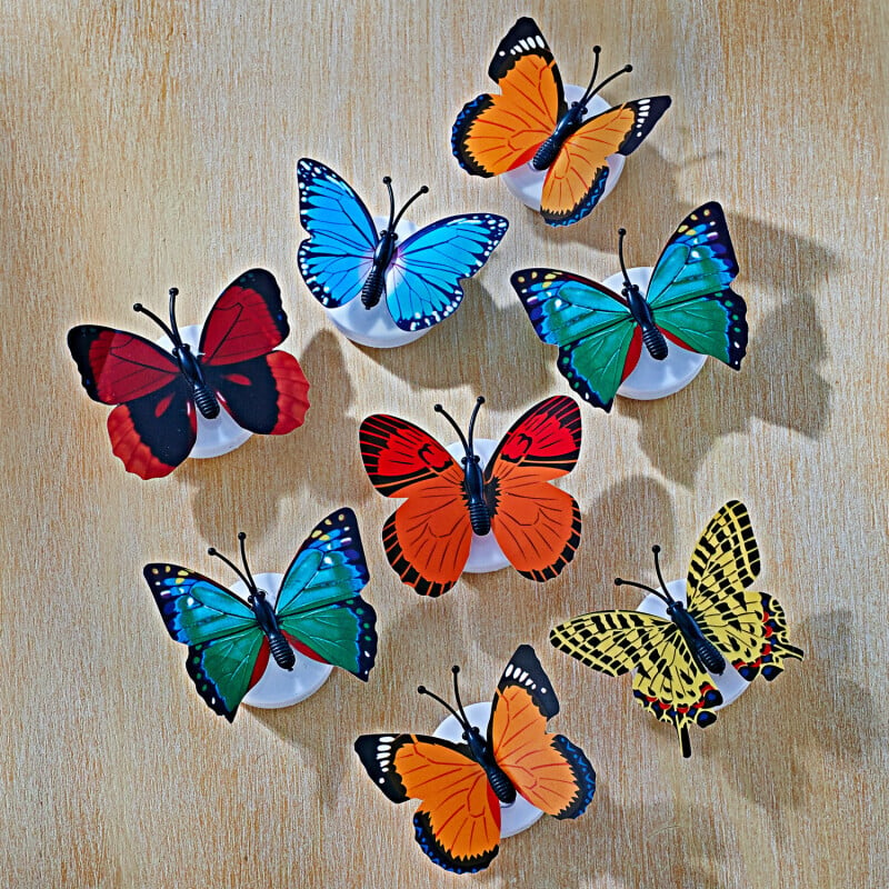 8 LED motýľov