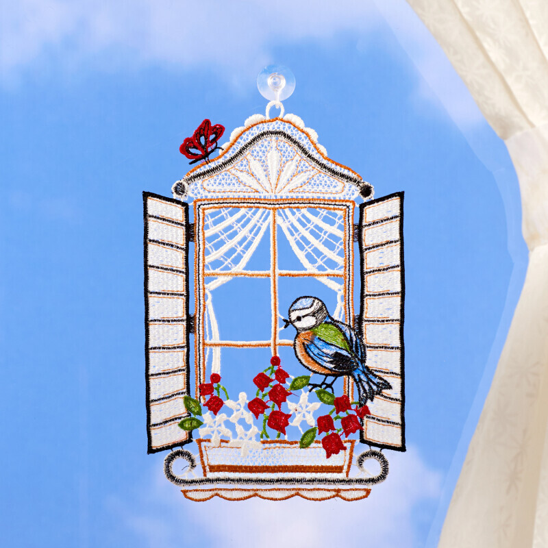 Okenní dekorace ptáček