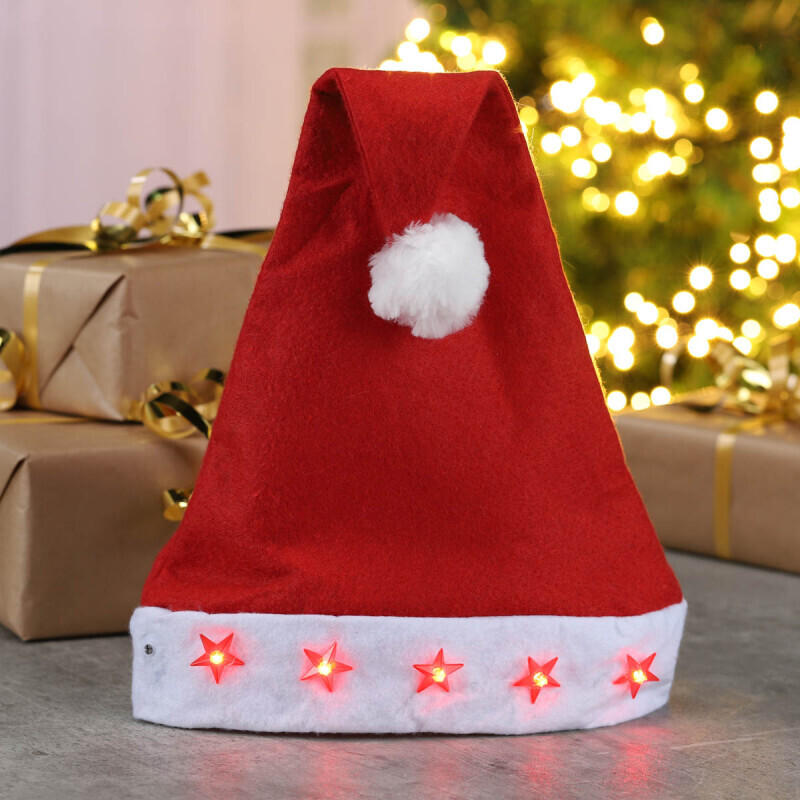 Pălăria lui Mos Crăciun cu LED