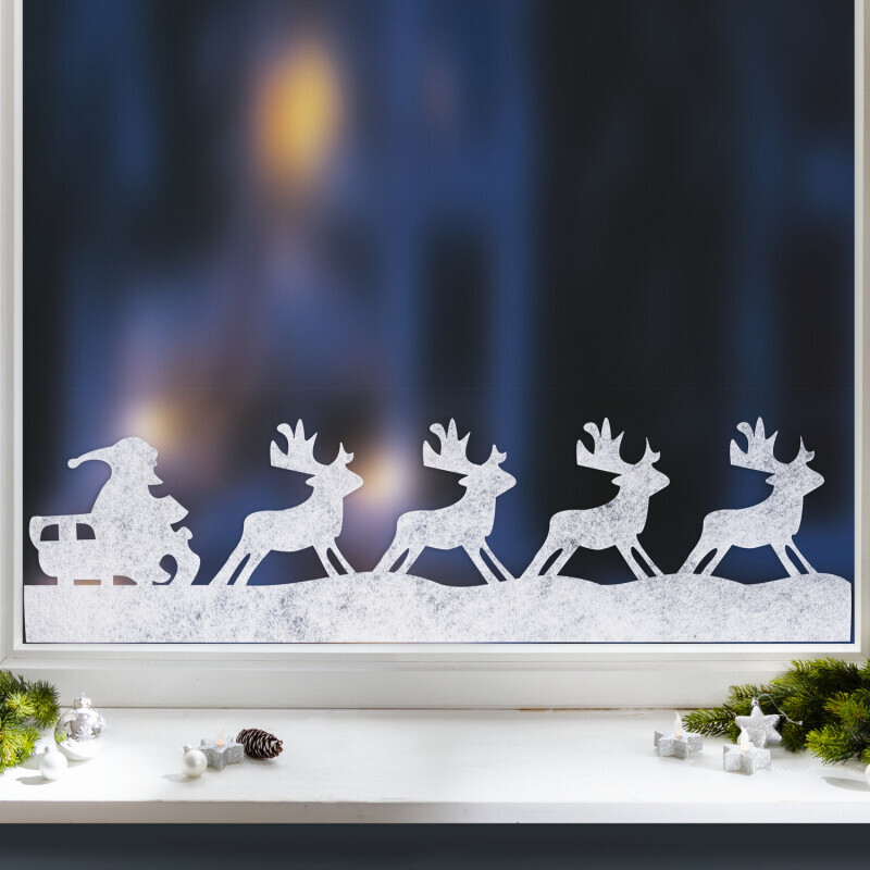 Okenní dekorace  Vánoční sáně