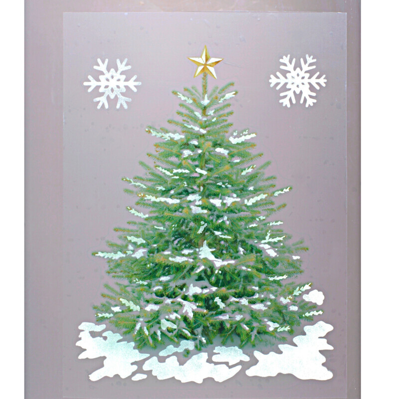 3-dielny obraz na okno "Svetielkujúci vianočný stromček"